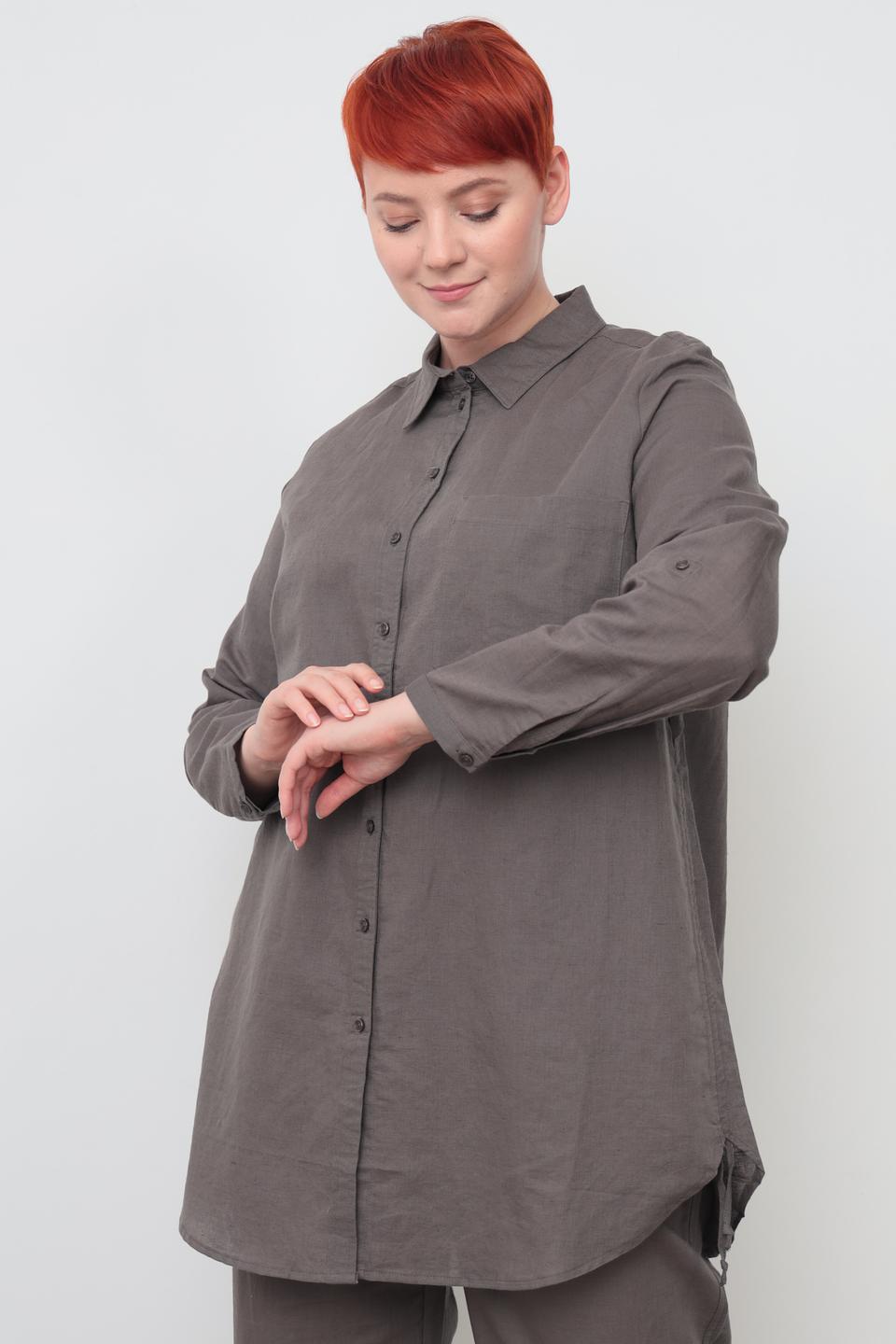 Рубашка Frapp оверсайз серая