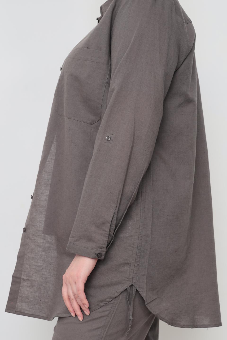 Рубашка Frapp оверсайз серая