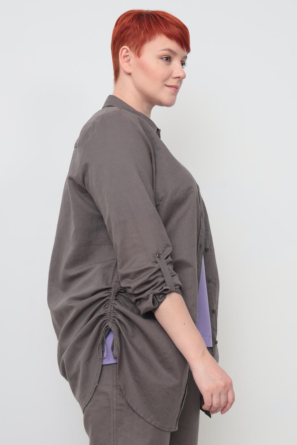 Рубашка Frapp оверсайз серая
