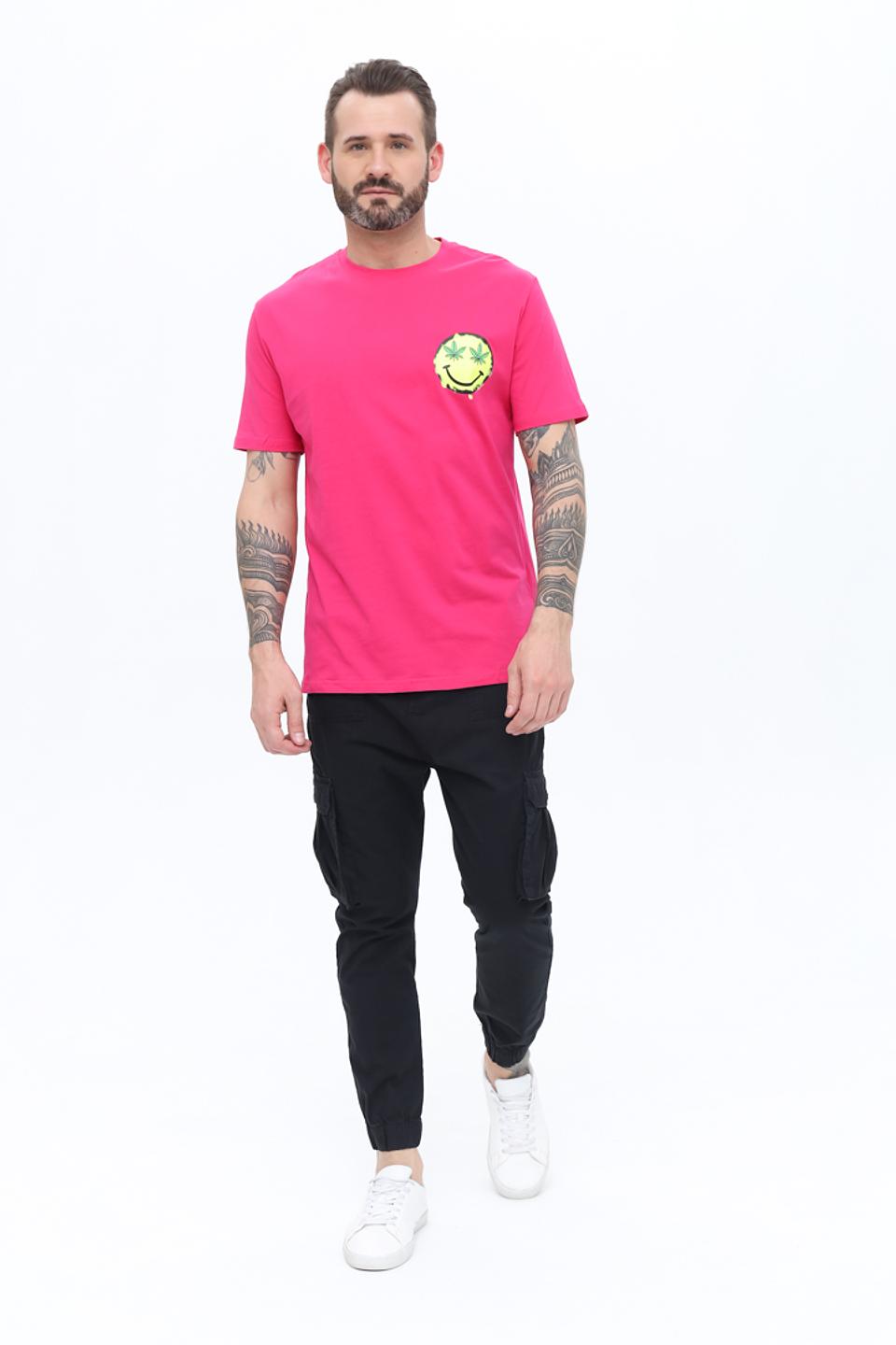 Футболка Alcott с принтом малиновая