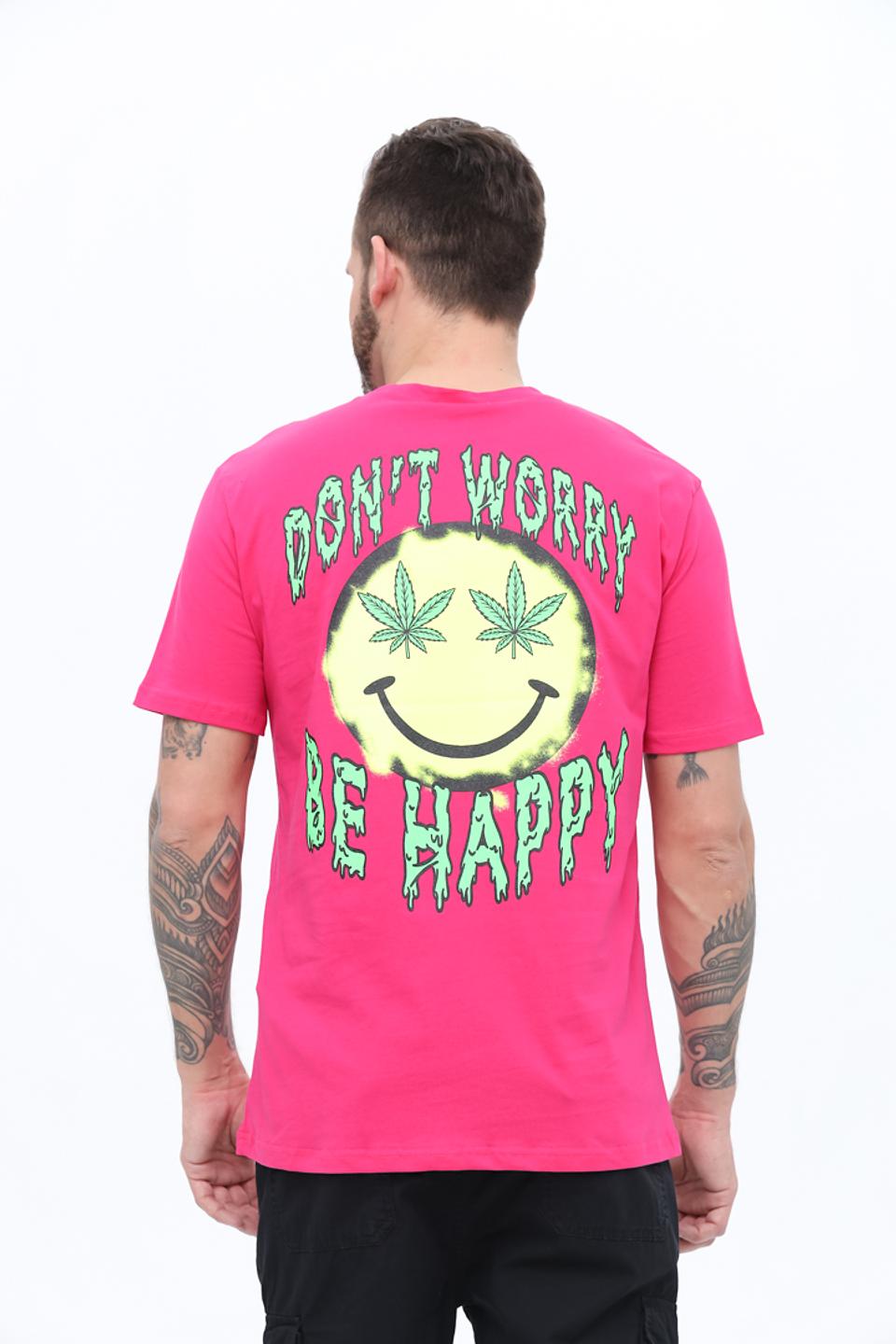 Футболка Alcott с принтом малиновая