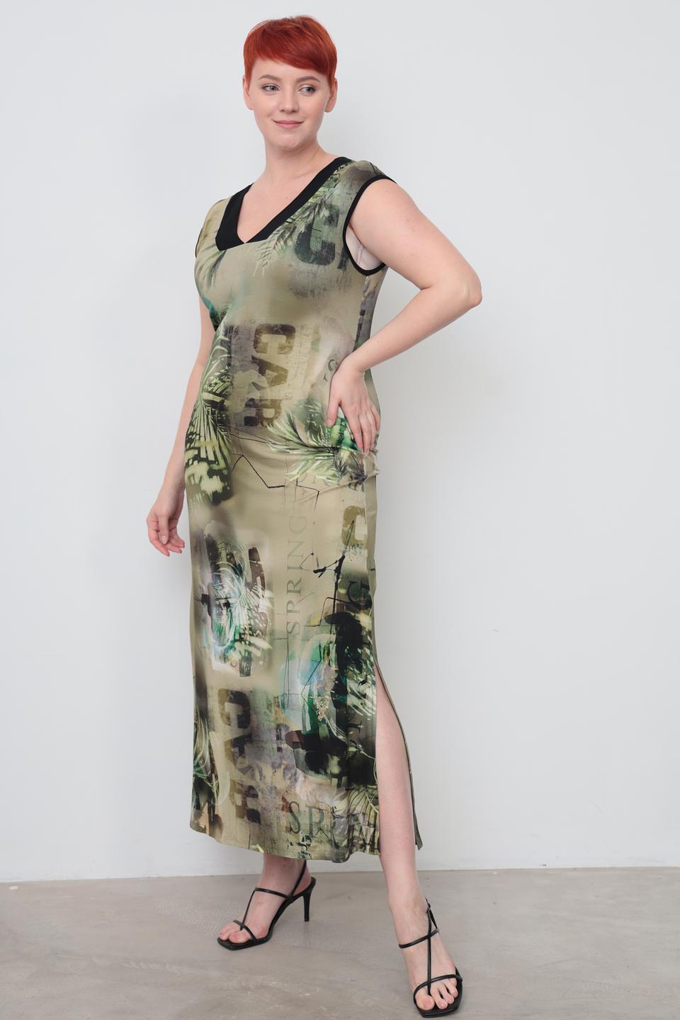 Платье Doris Streich с принтом хаки