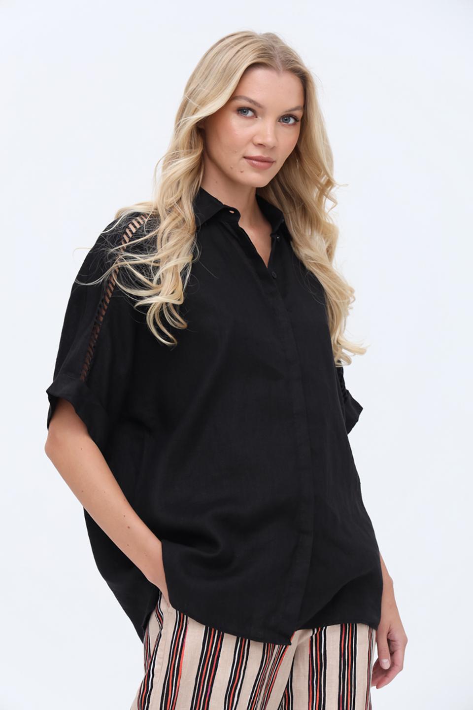 Рубашка Gerry Weber чёрная с разрезами