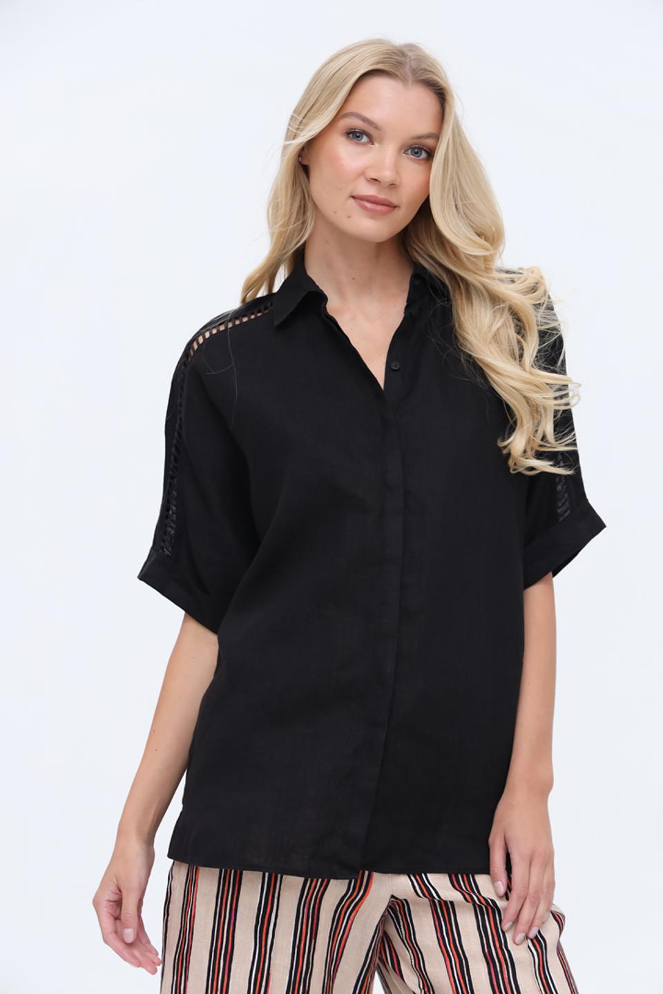 Рубашка Gerry Weber чёрная с разрезами