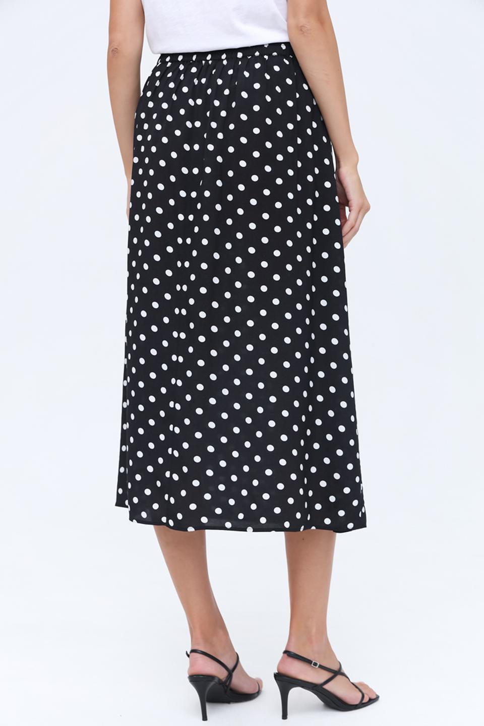 Юбка Just Valeri в горошек чёрная