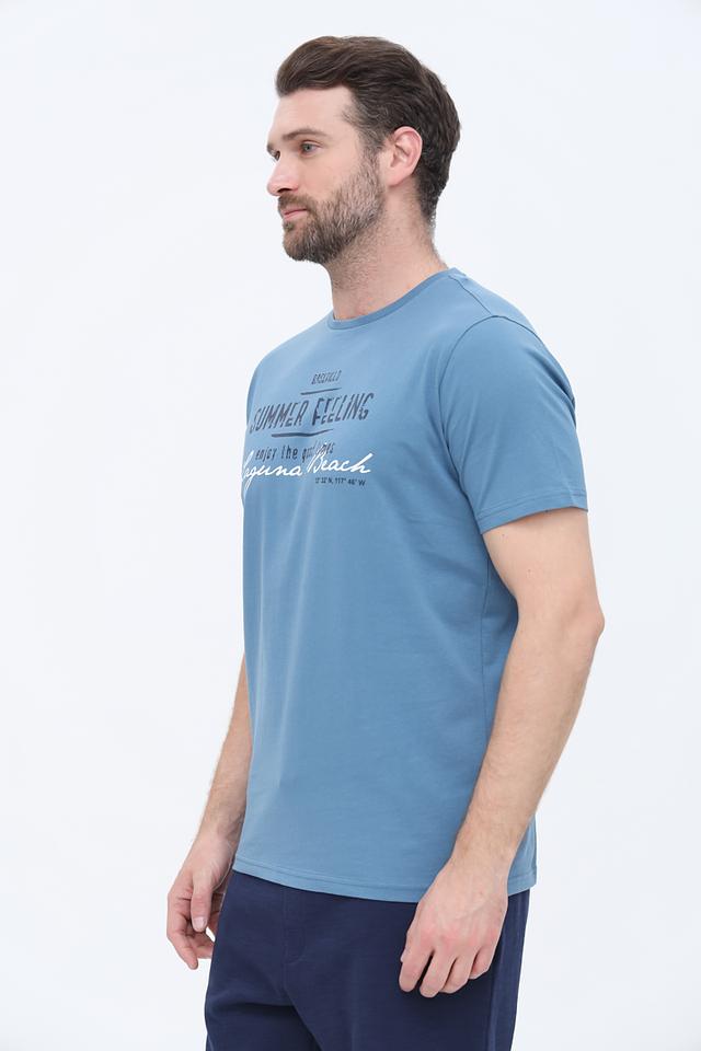 Футболка Basefield с принтом голубая