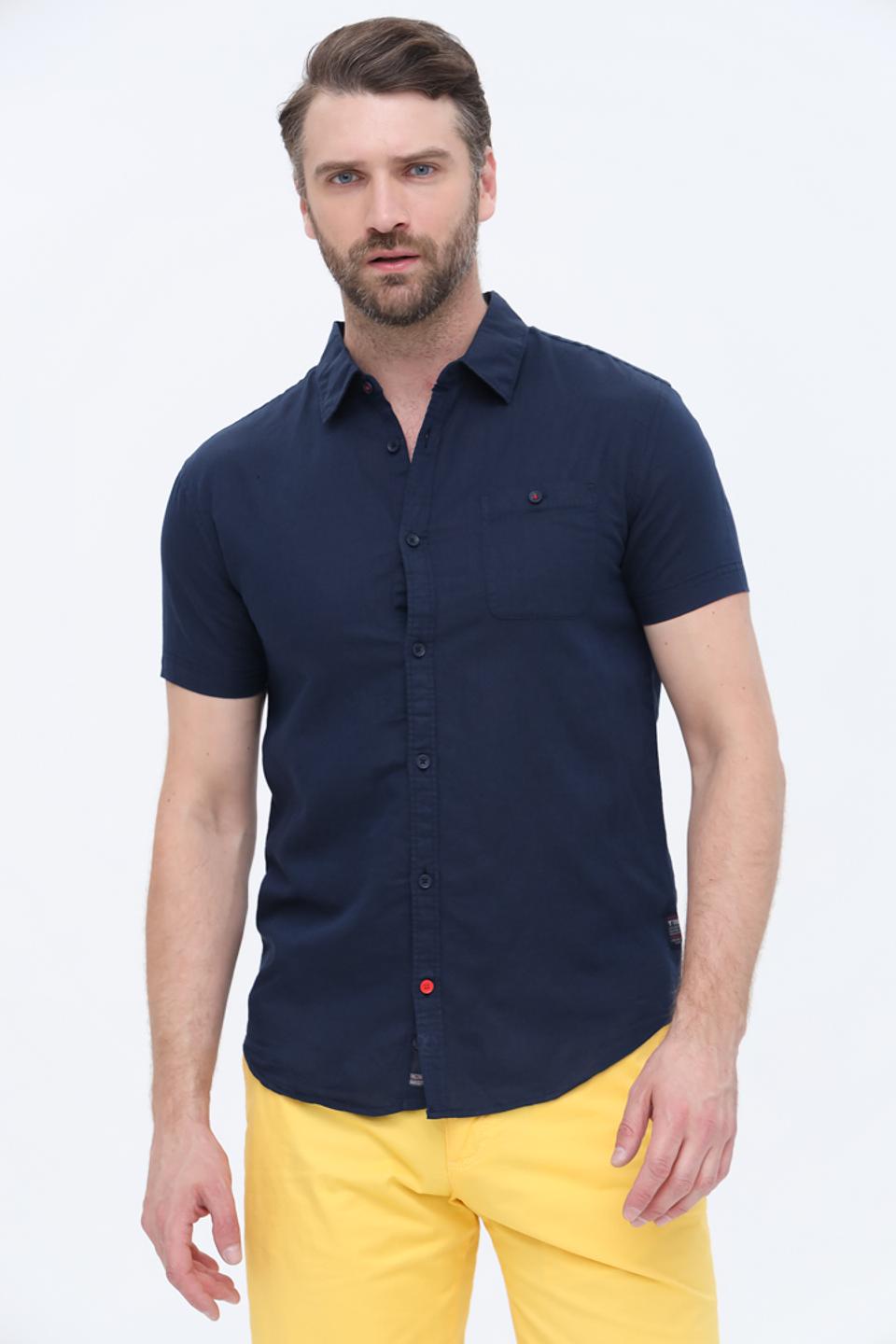 Рубашка кр Time Zone синяя