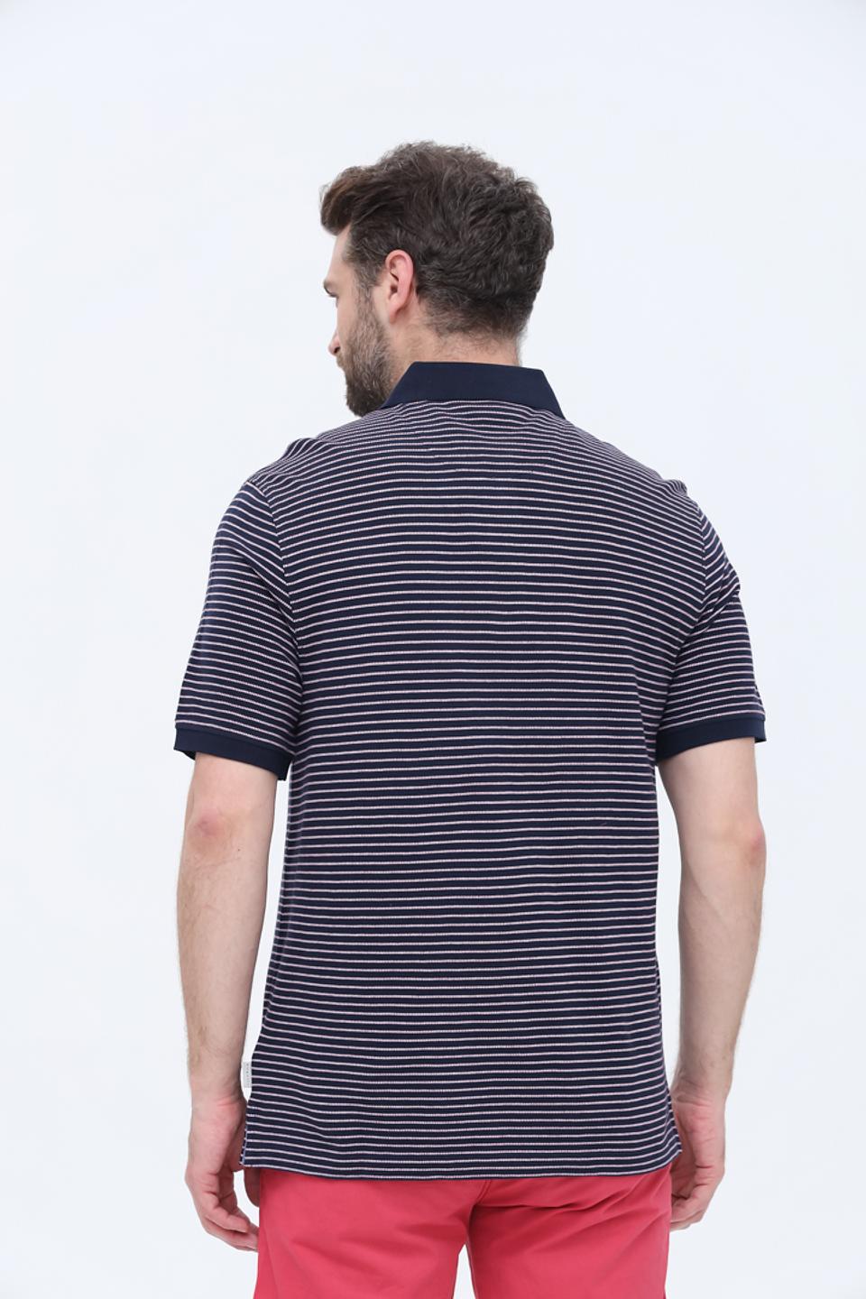 Поло Bugatti в полоску синий