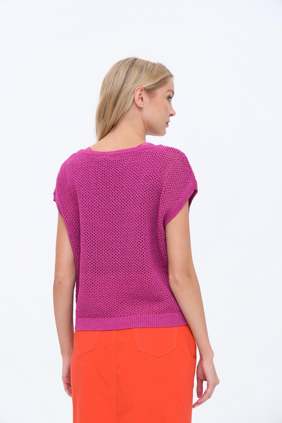 Пуловер Gerry Weber фуксия с коротким рукавом