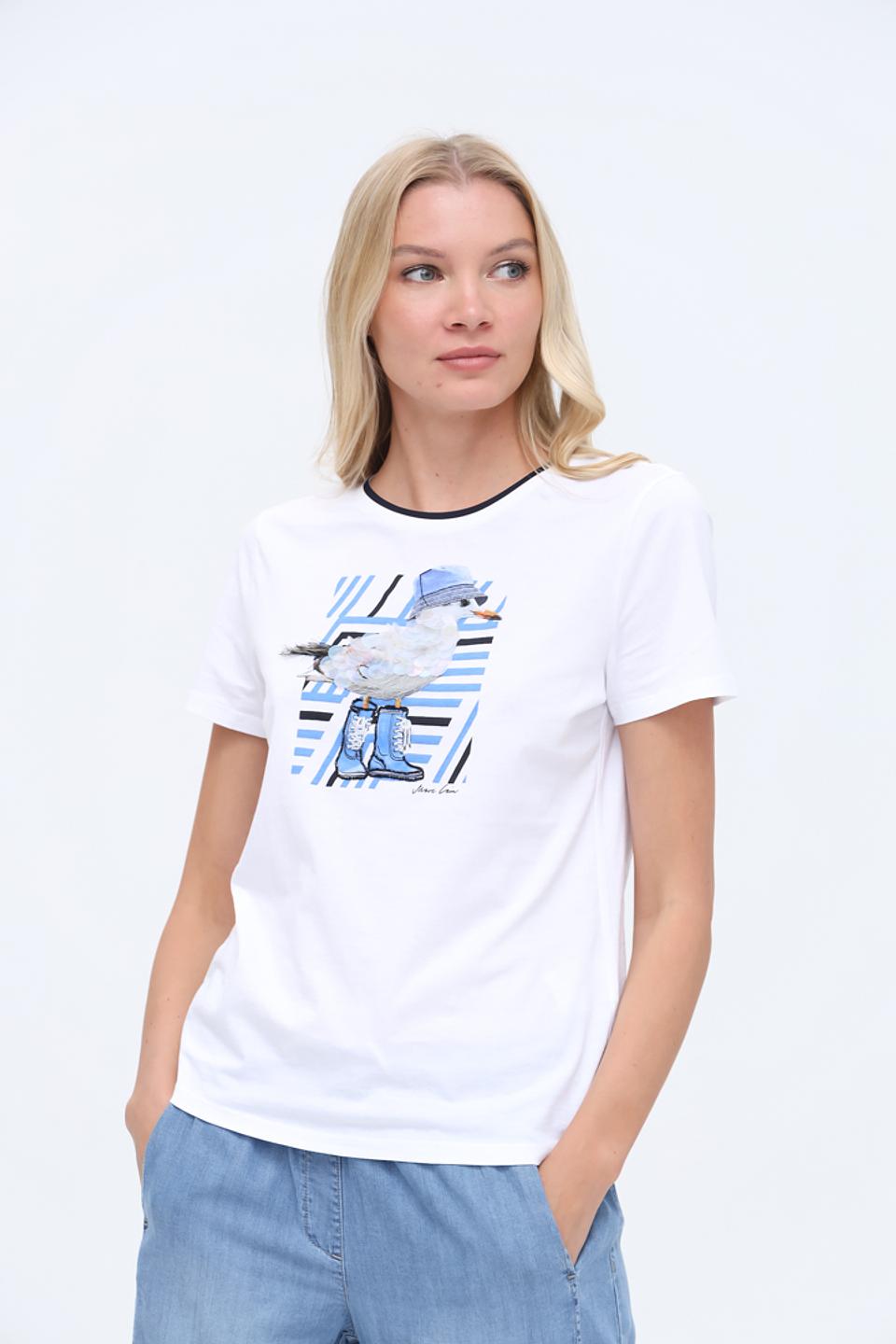 Футболка Marc Cain с принтом птицы
