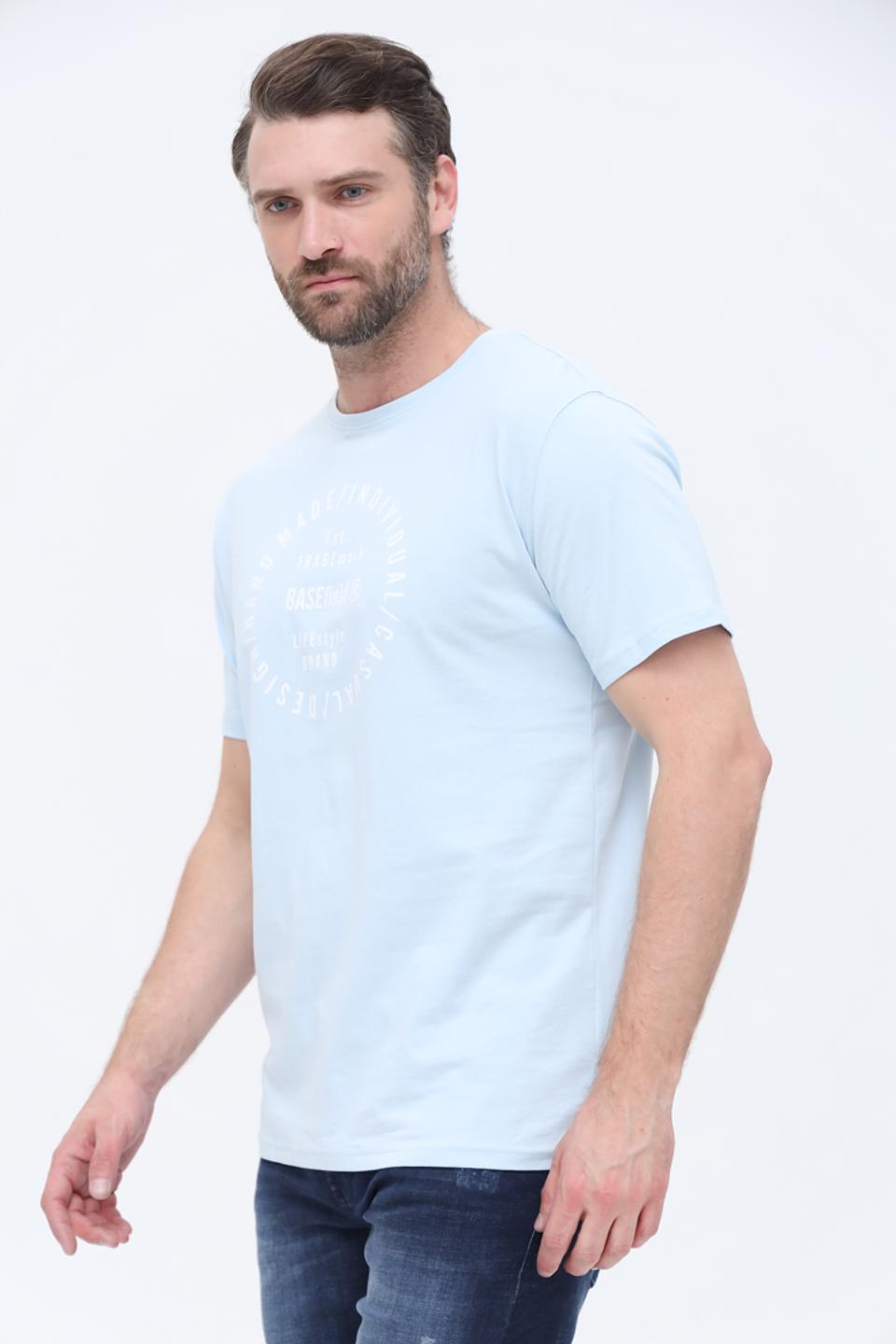 Футболка Basefield голубая с принтом