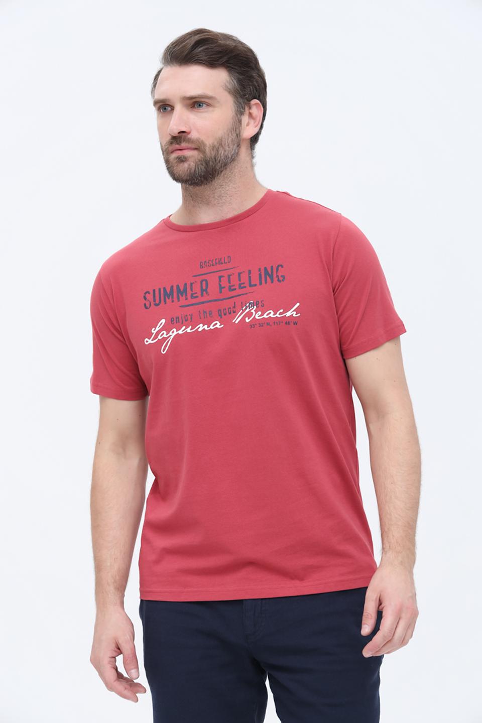 Футболка Basefield с принтом терракотовый