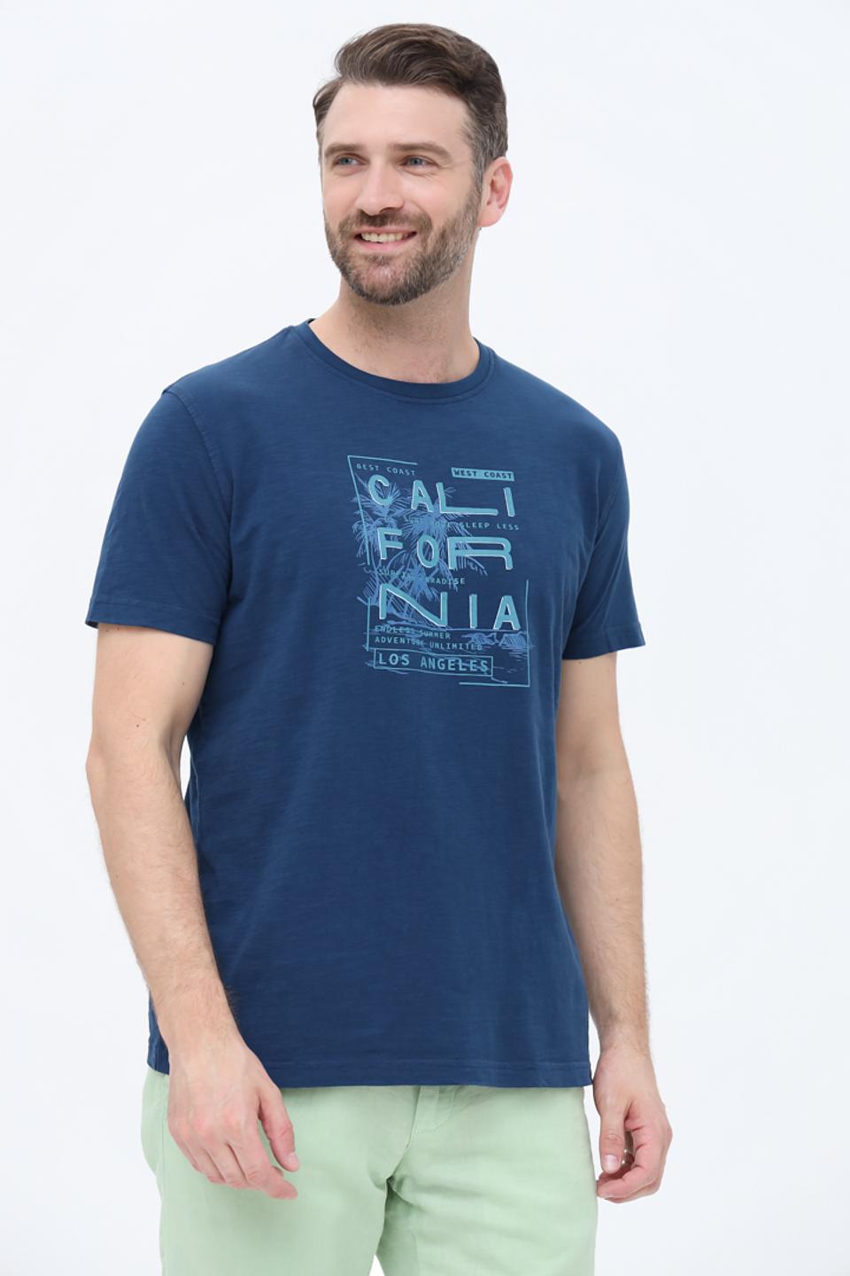 Футболка Sea Barrier с принтом синяя