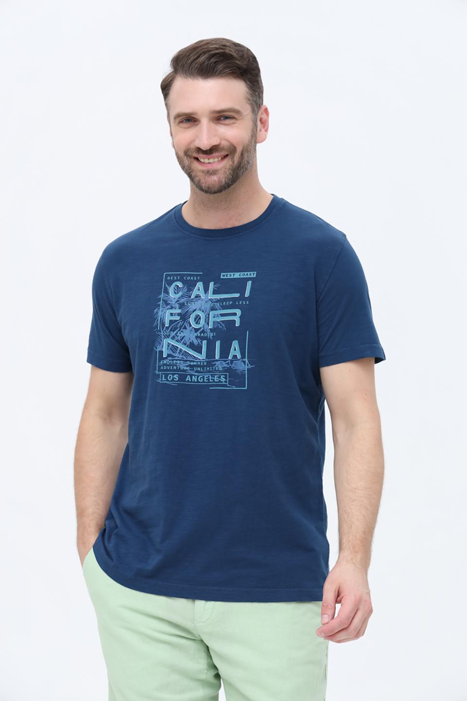 Футболка Sea Barrier с принтом синяя