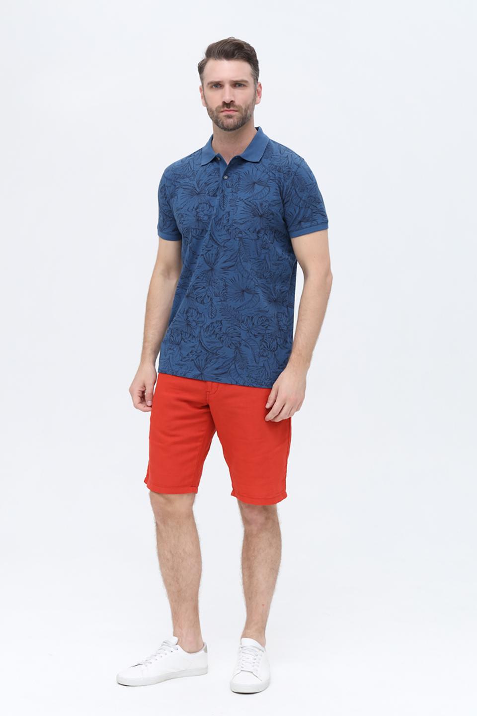 Поло Sea Barrier с принтом синий