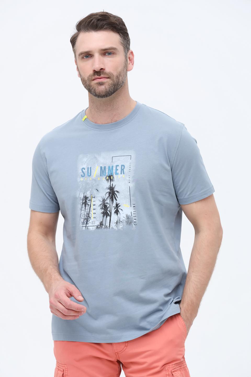 Футболка Sea Barrier с принтом голубой