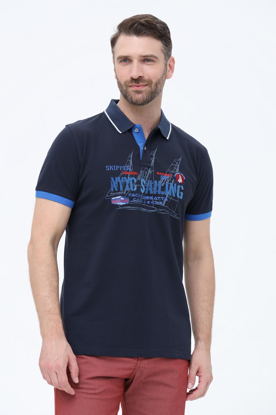 Поло Sea Barrier с принтом