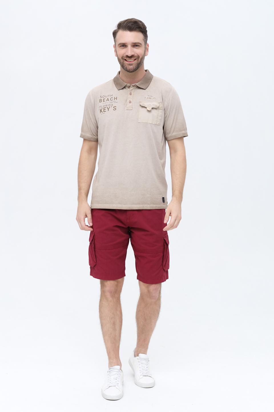 Поло Casa Moda с принтом бежевое