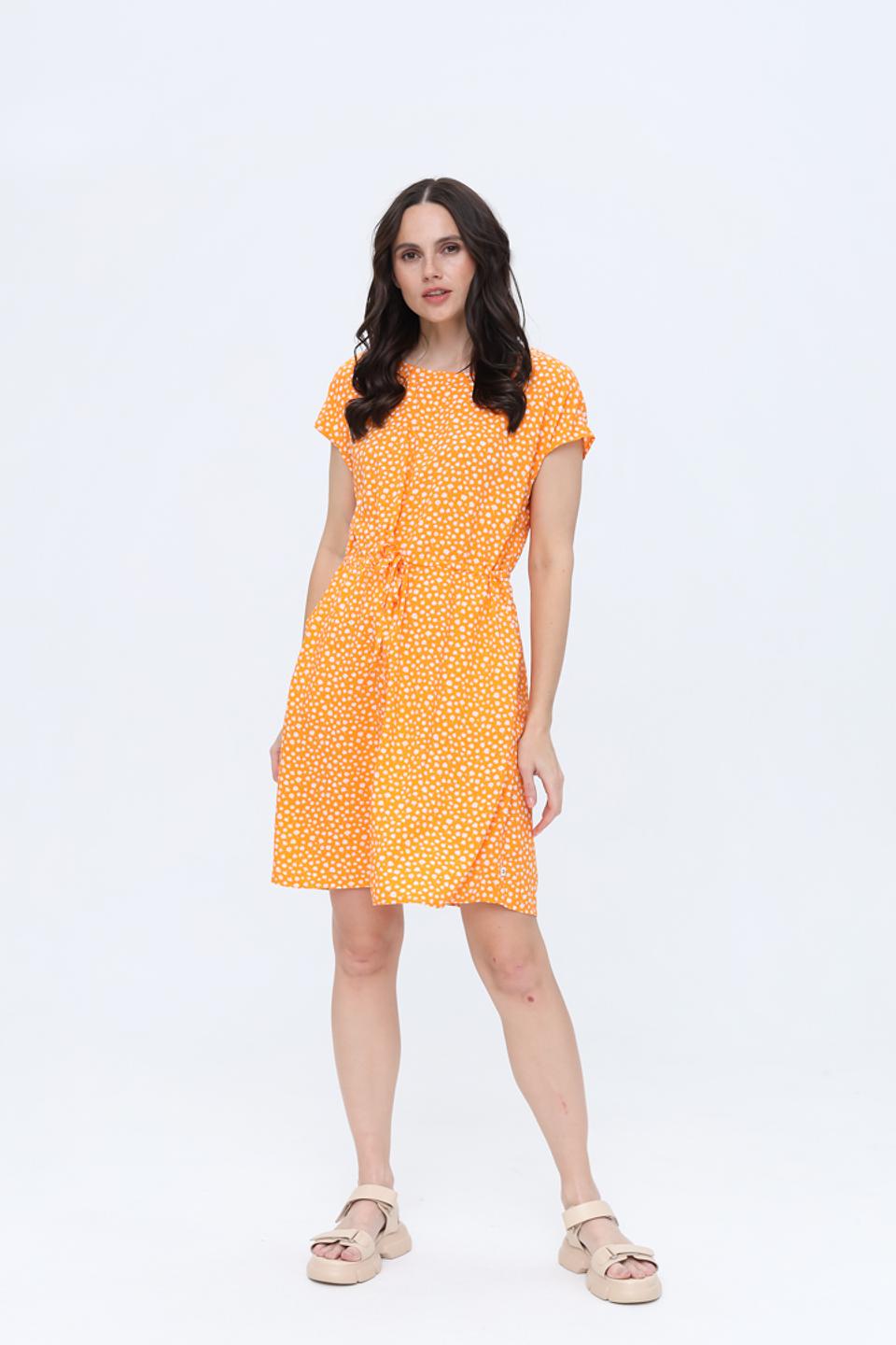 Платье Tom Tailor в горошек оранжевое