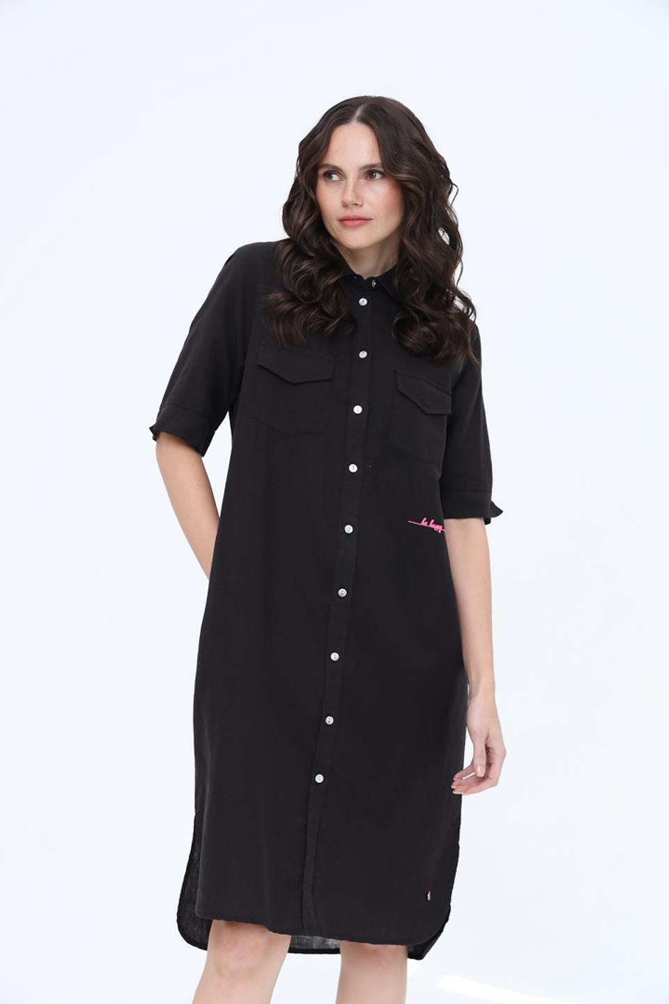 Платье-рубашка Frieda and Freddies чёрное