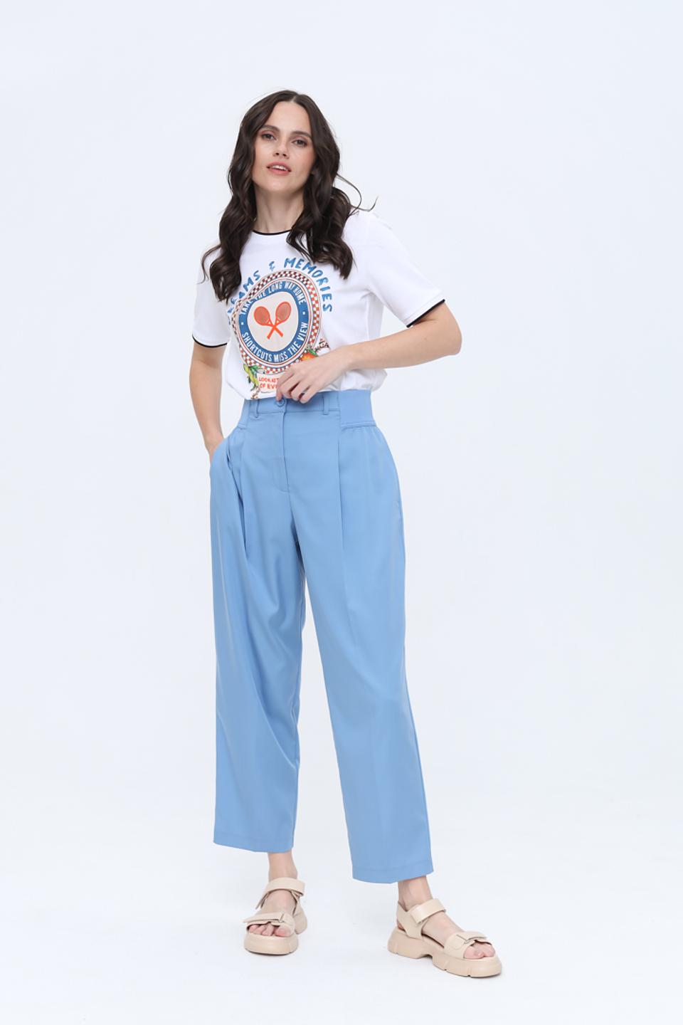 Брюки классические Marc Aurel голубые