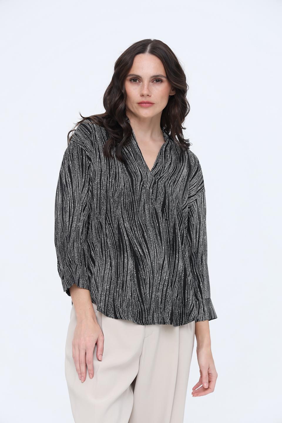 Блуза Taifun с принтом чёрный