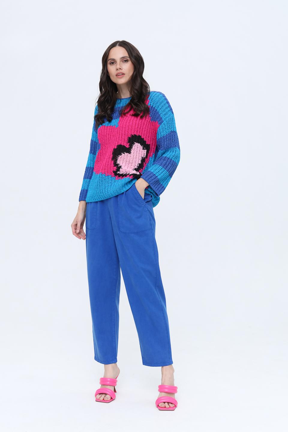 Брюки Oui прямого кроя синие