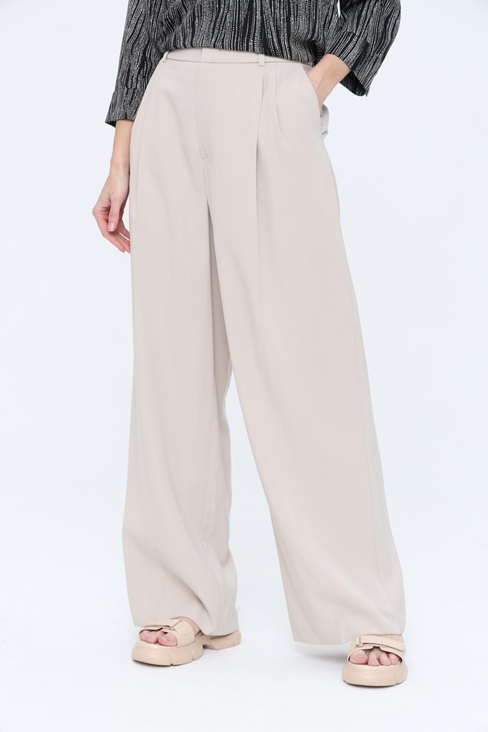 Брюки палаццо Oui бежевые
