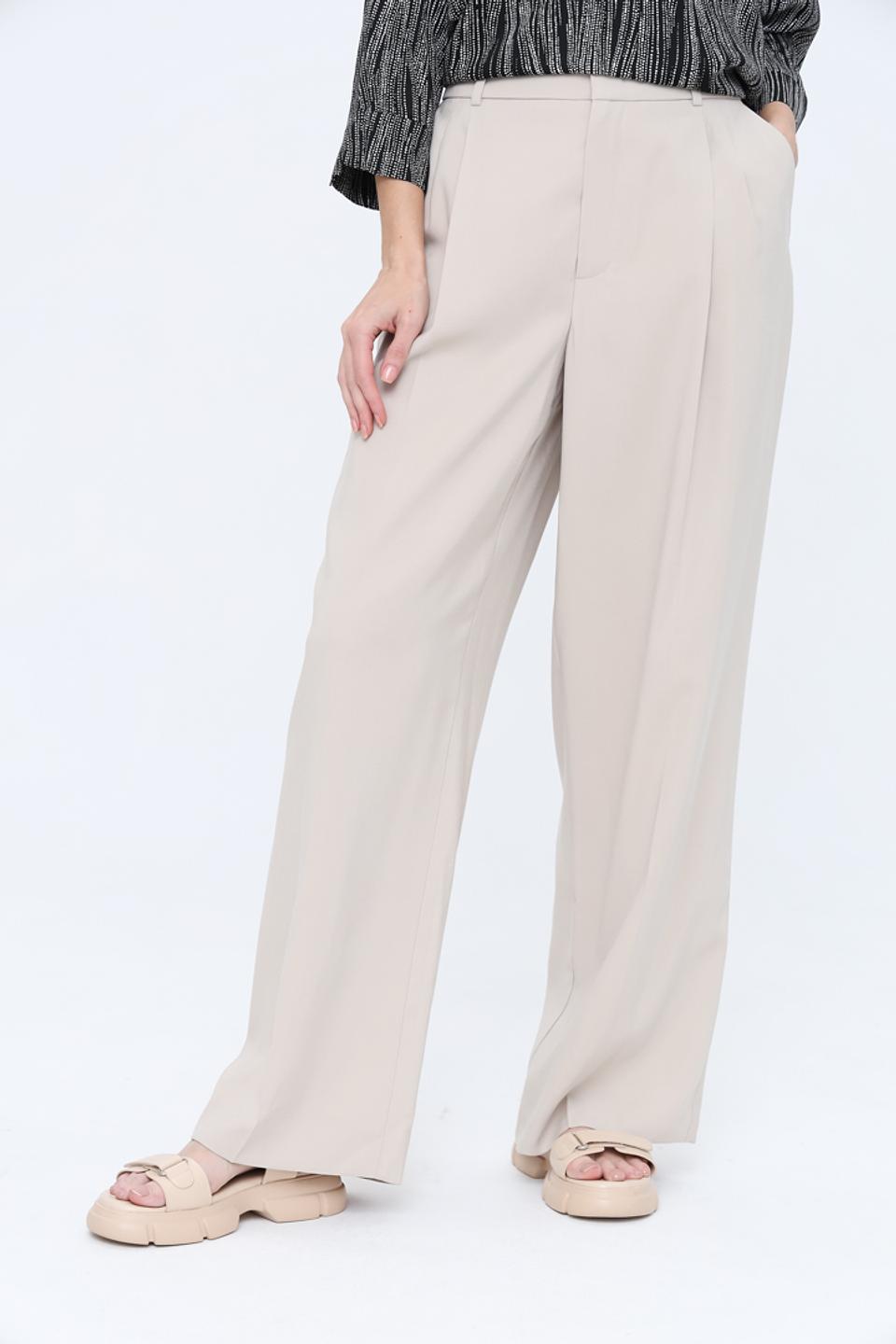 Брюки палаццо Oui бежевые
