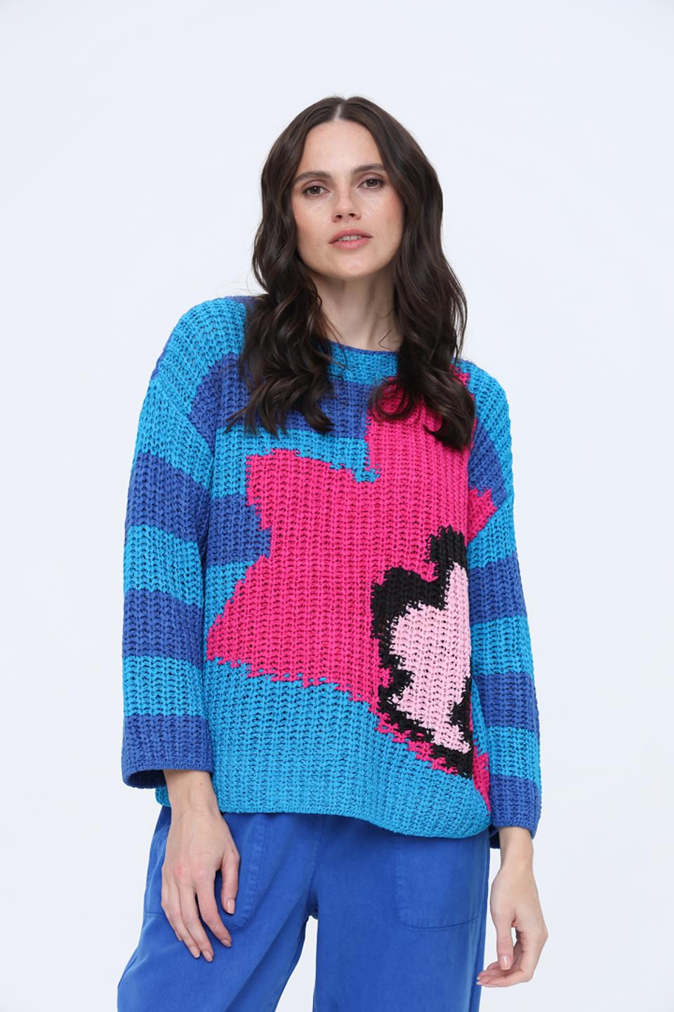 Пуловер Oui с узором сердце