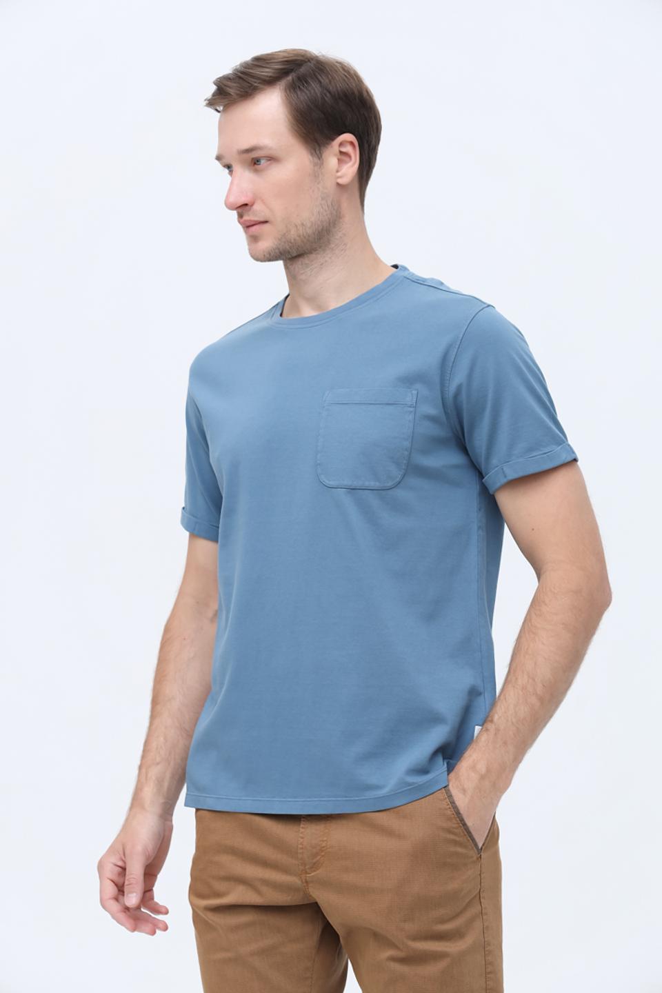 Футболка Basefield с карманом голубая