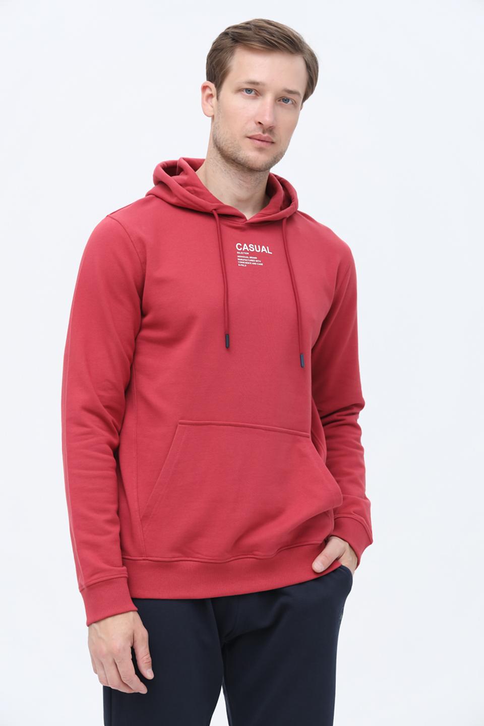 Толстовка Basefield с капюшоном малиновая