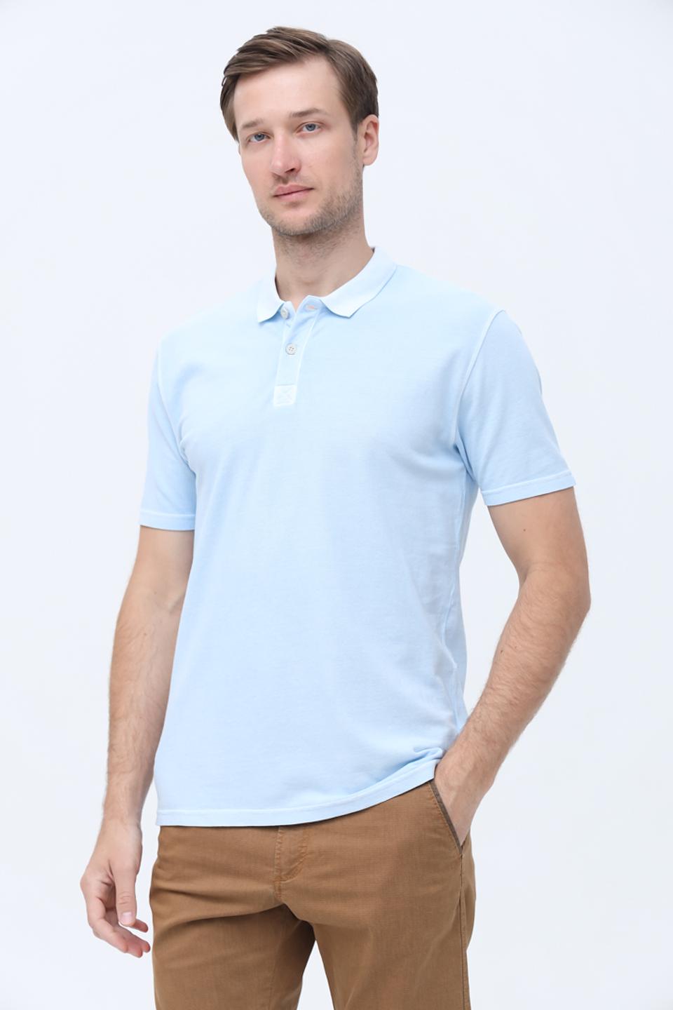Поло Pioneer мужское голубое
