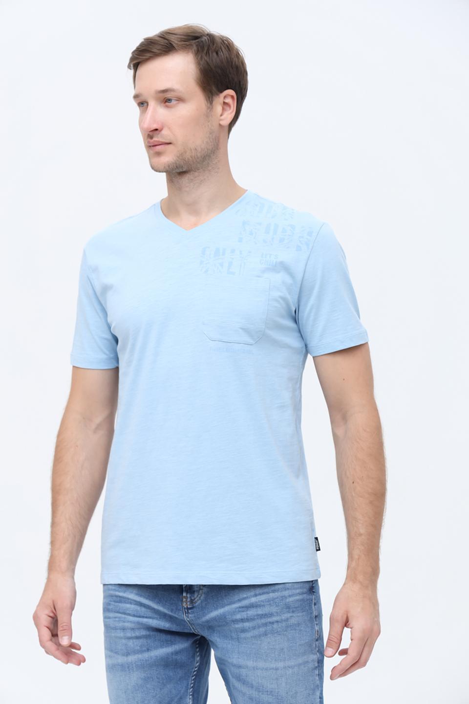 Футболка Pioneer V-neck голубая