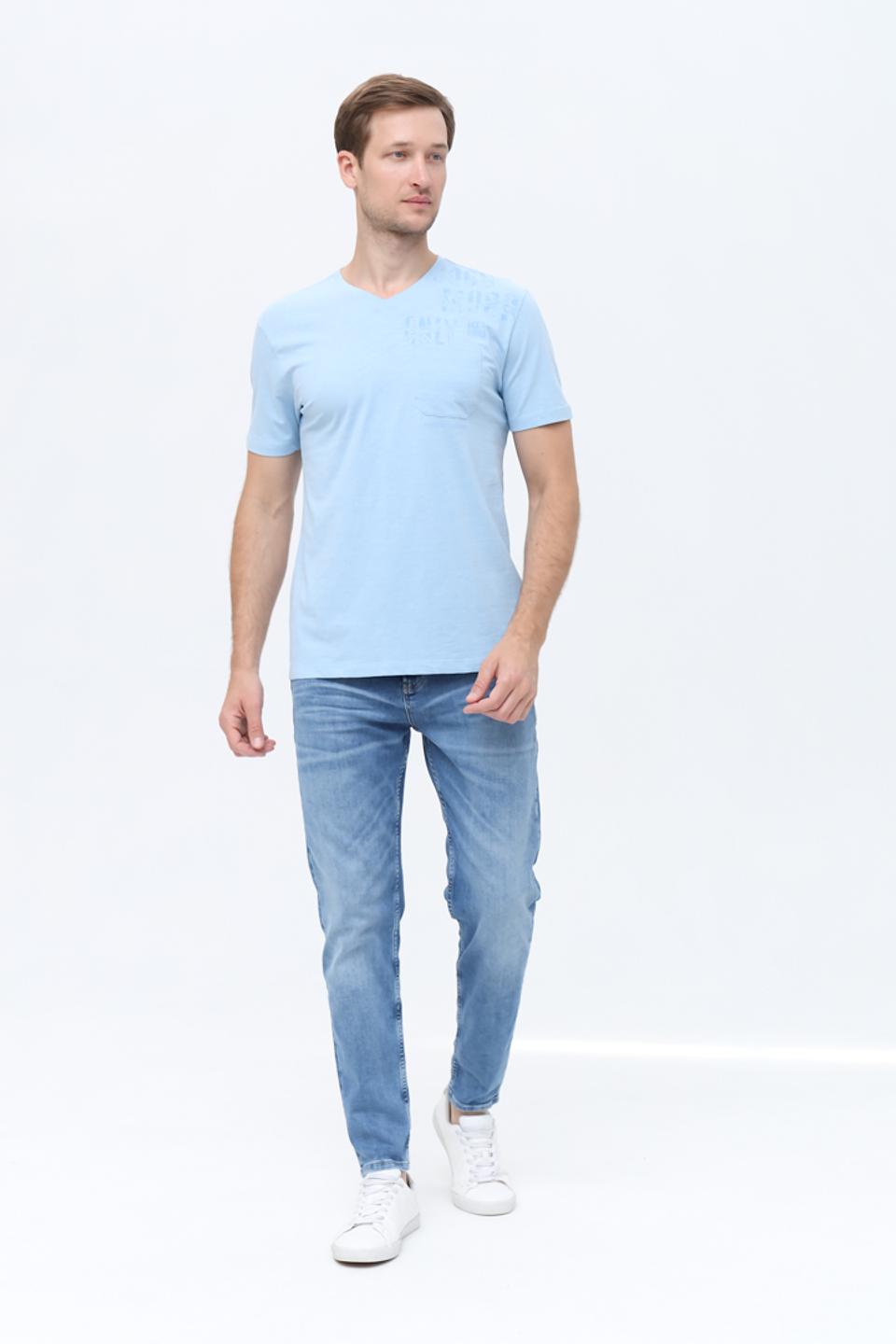 Футболка Pioneer V-neck голубая