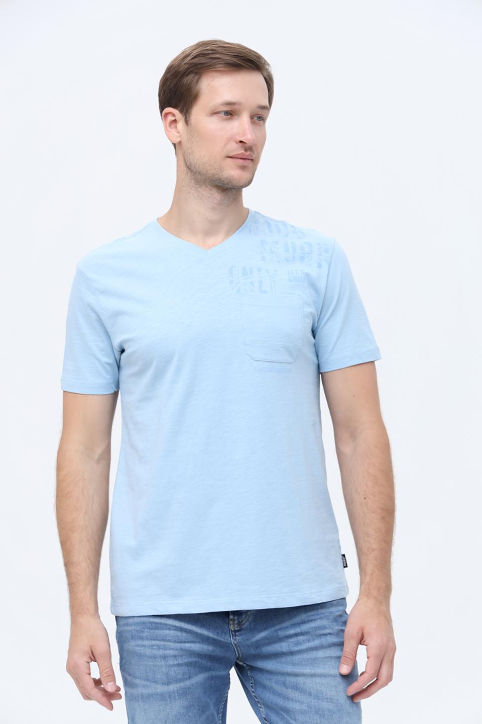 Футболка Pioneer V-neck голубая