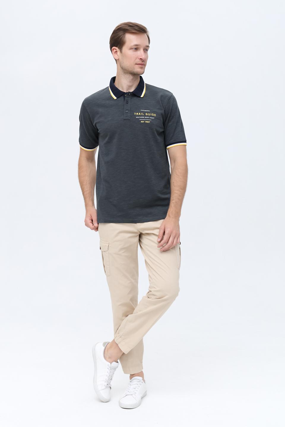 Поло Casa Moda men графит с желтым