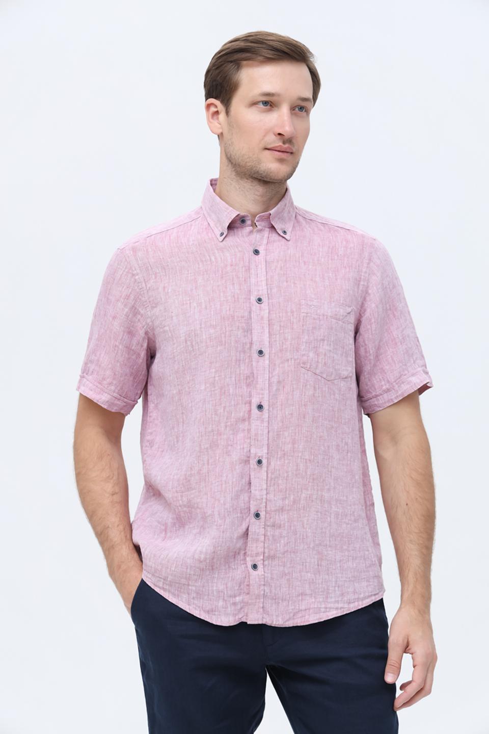 Рубашка кр Casa Moda лен розовая
