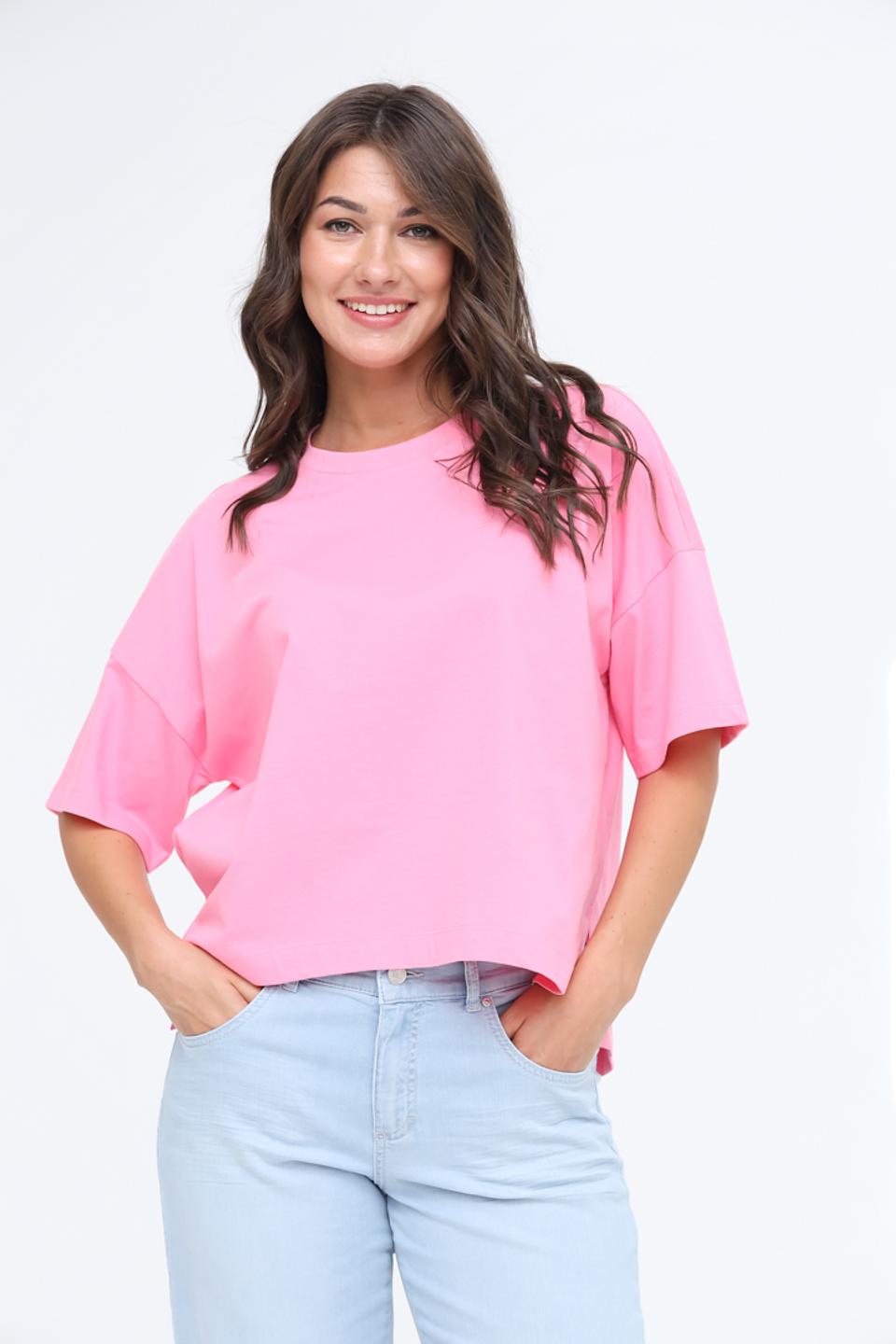 Футболка Tom Tailor розовая оверсайз