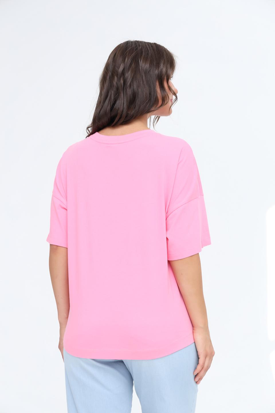 Футболка Tom Tailor розовая оверсайз