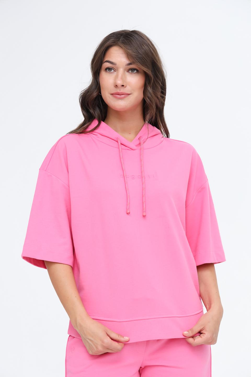 Пуловер Bugatti фуксия с коротким рукавом