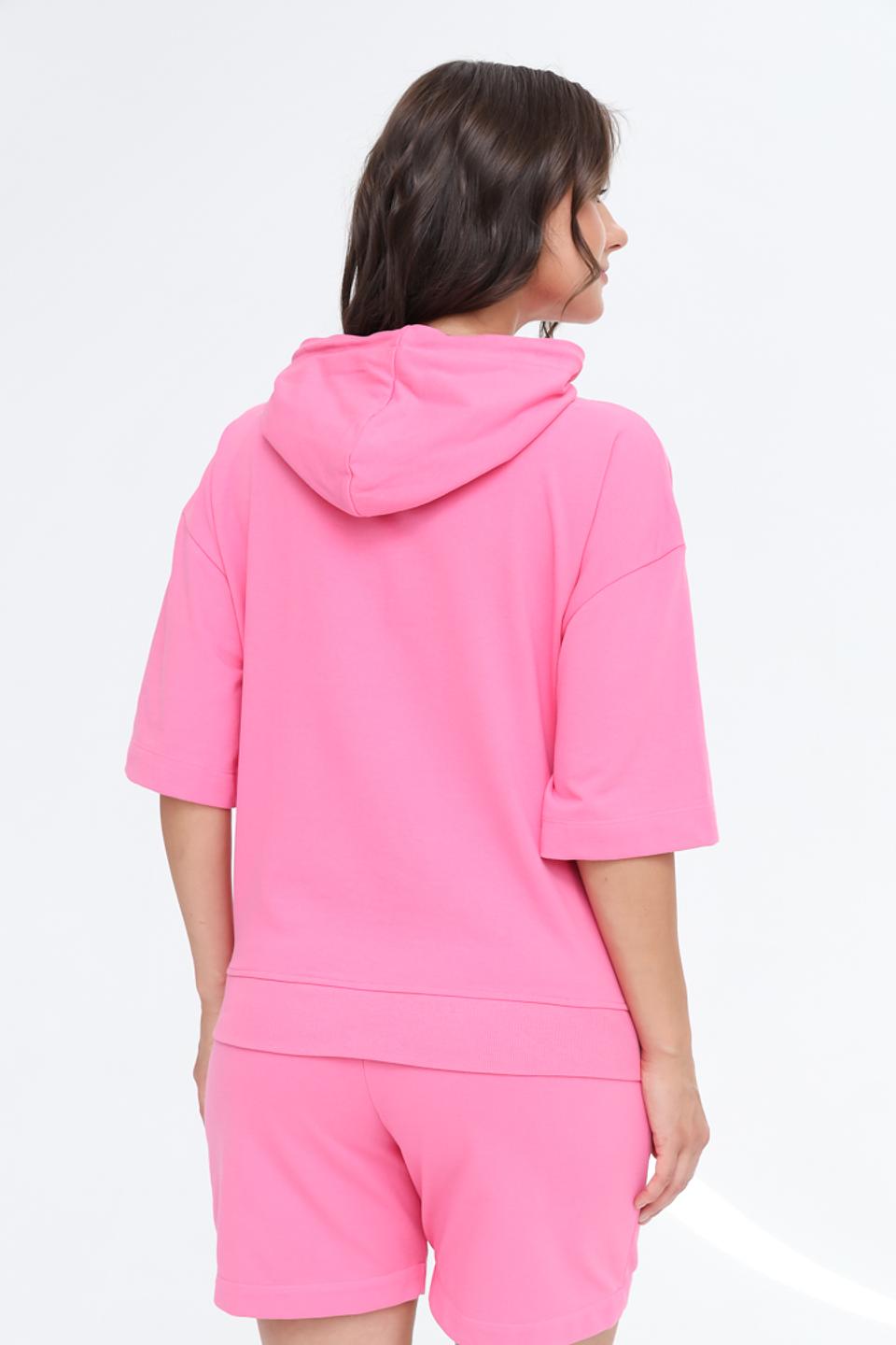 Пуловер Bugatti фуксия с коротким рукавом