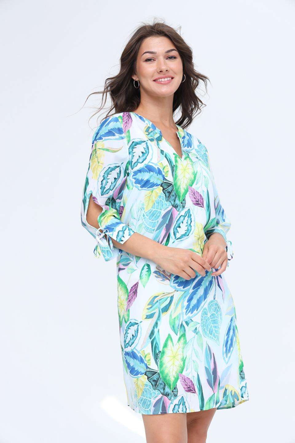 Платье Lecomte с тропическим принтом