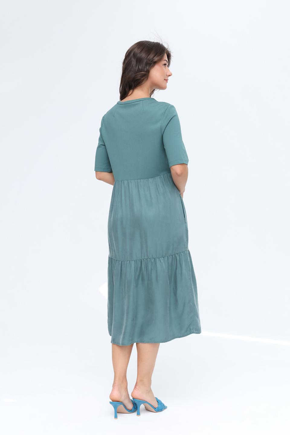 Платье Oui зелёное трапеция