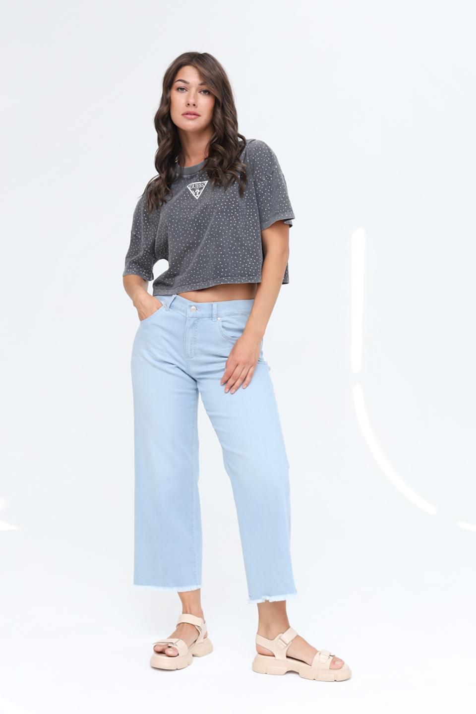 Футболка Guess жен. с логотипом серая