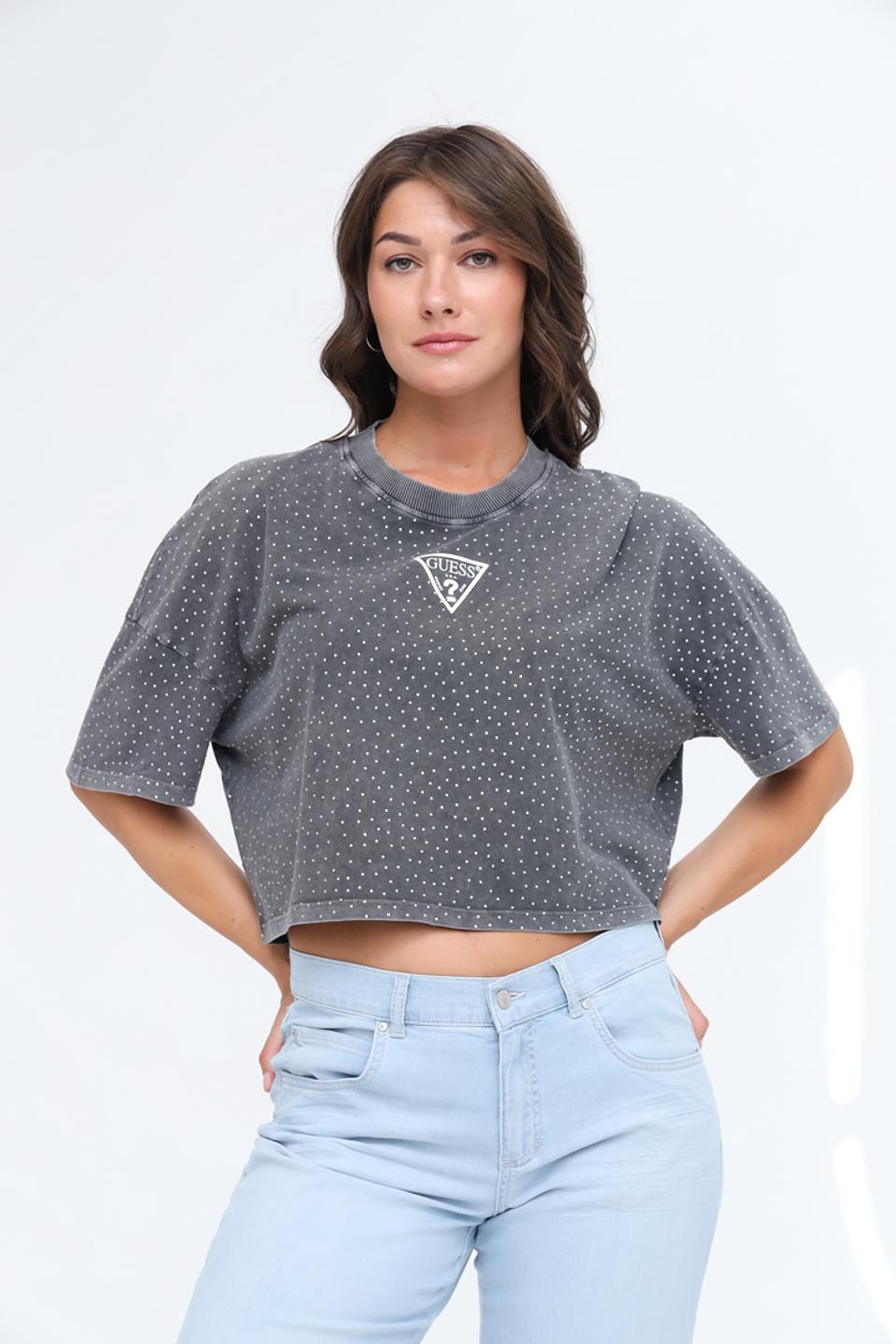 Футболка Guess жен. с логотипом серая