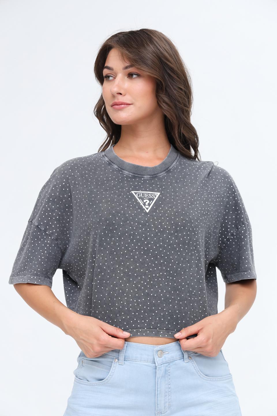 Футболка Guess жен. с логотипом серая