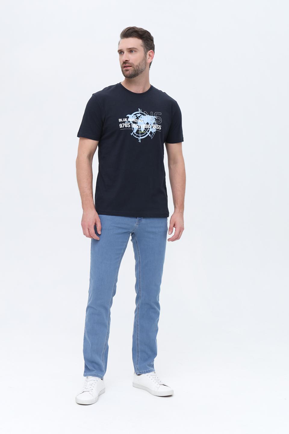 Футболка Granchio с принтом темно-синяя