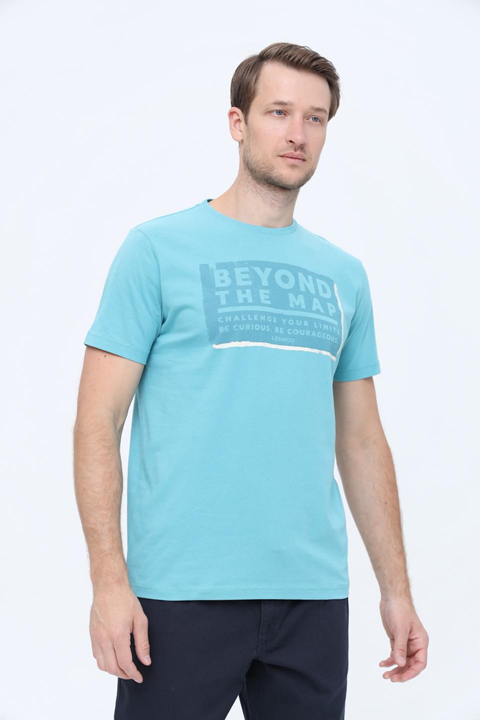Футболка Lerros с принтом бирюзовая