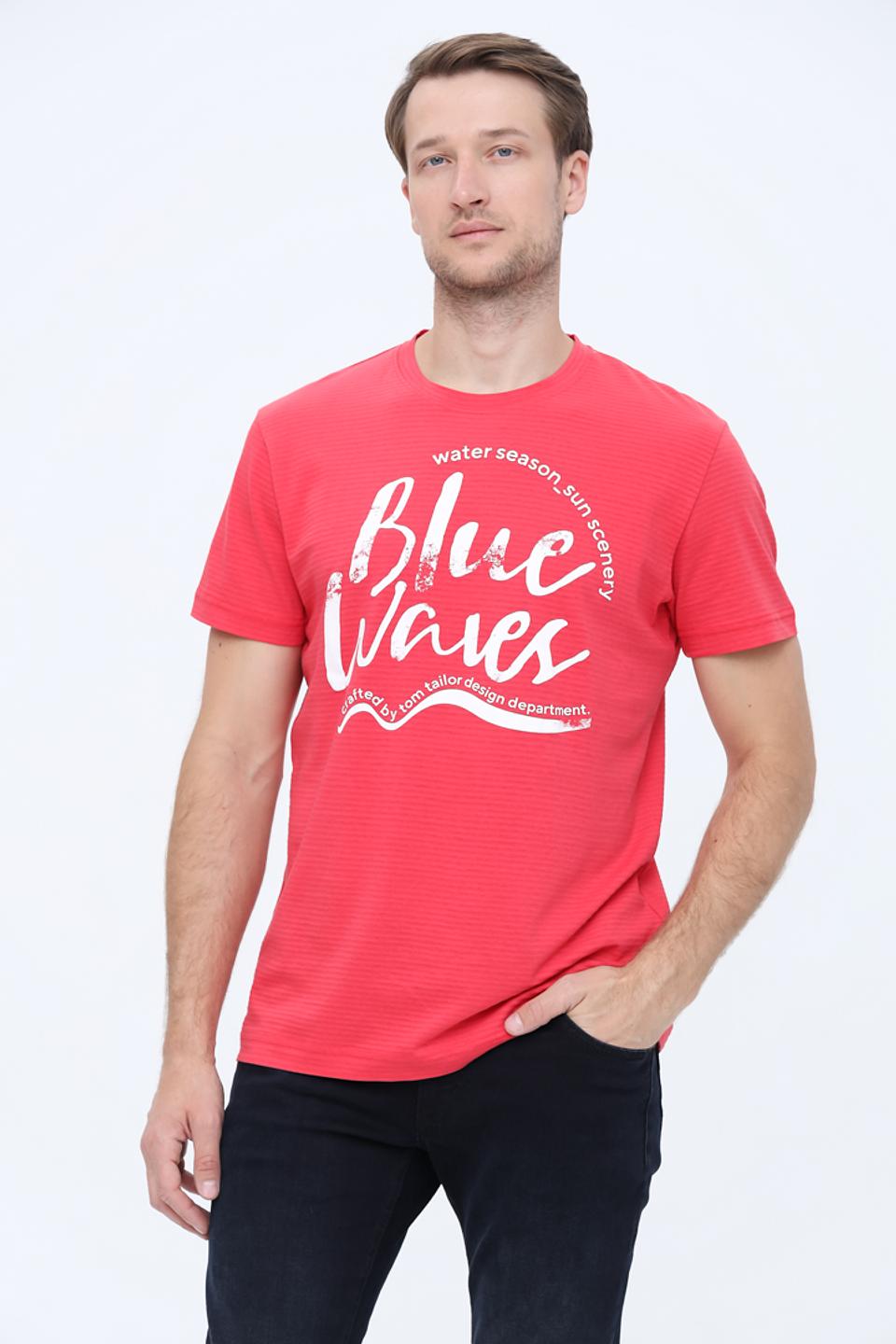 Футболка Tom Tailor с принтом красный